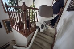 Flow X curved stairlift install in Algonquin, Illinois on a curved staircase.