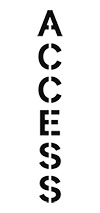 ACCESS BDD logo bolded in black and sitting vertically on a white background. 